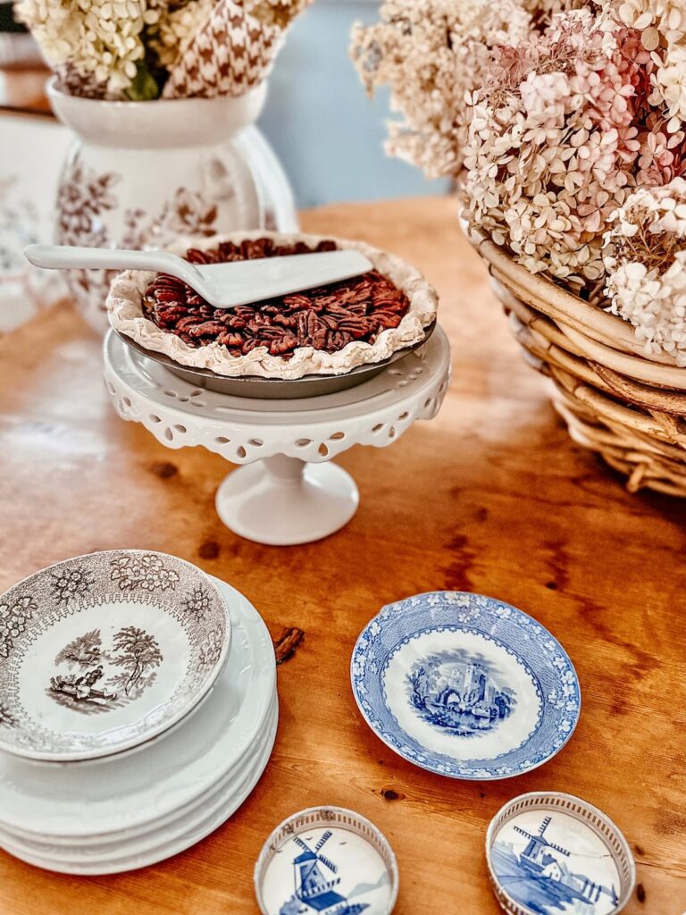 Cake Stand on Table with Pie