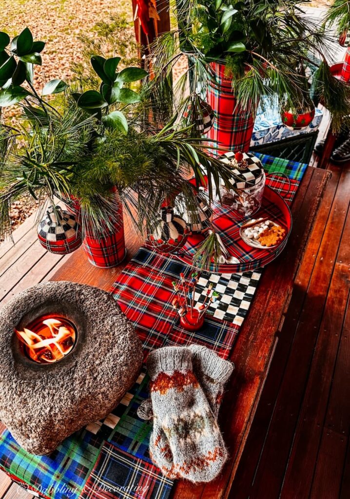 Tartan Plaids, Courtly Checks, and plaids Table Runner and Christmas Preparations