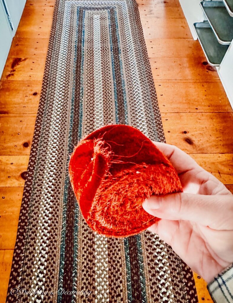 Red Felt Ribbon and Braided Rug