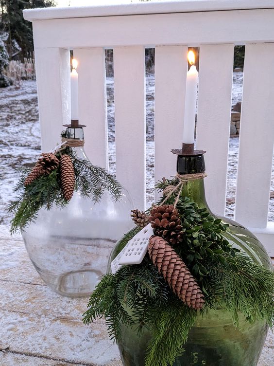 Swedish Christmas Bottles with Candles