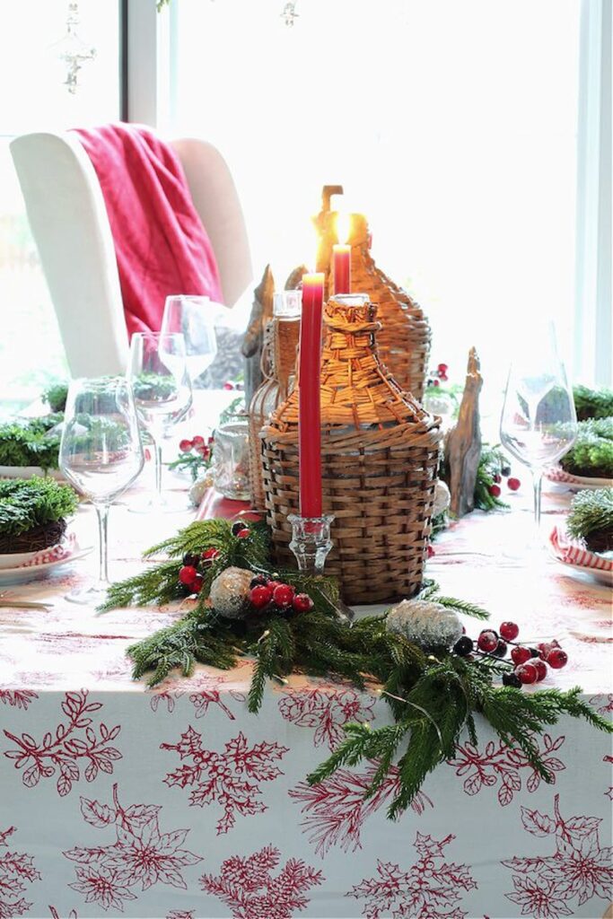 Christmas Table Setting with DemiiJohns