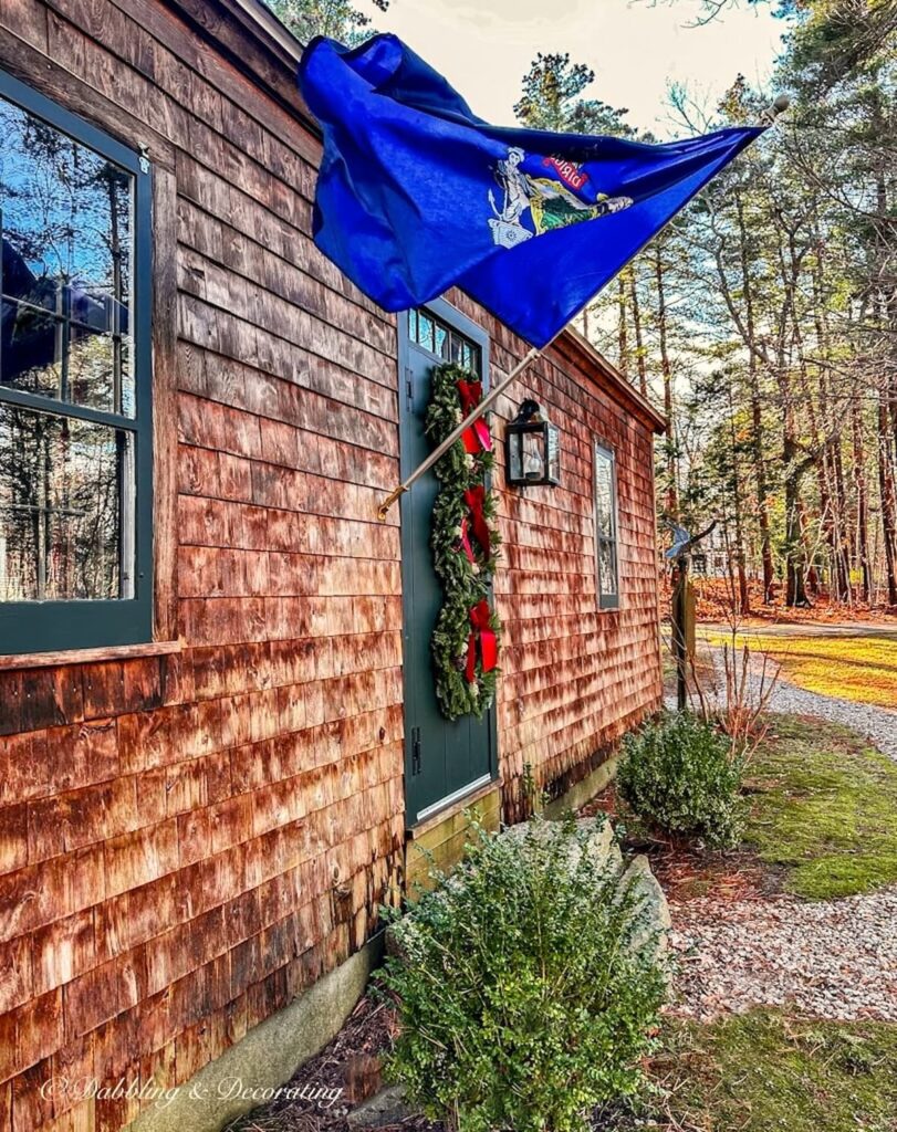 Maine State Flag at Front Door