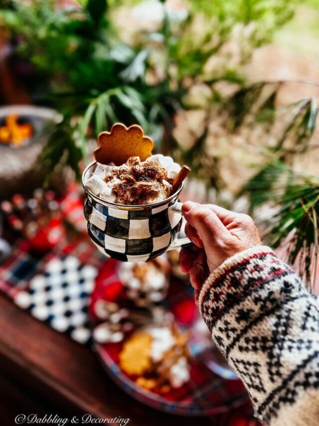 Christmas Preparations With Plaids, Checks, and Hot Chocolate Mugs