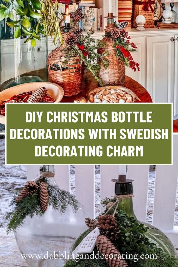 DIY Christmas Bottle Decorations with Swedish Decorating Charm