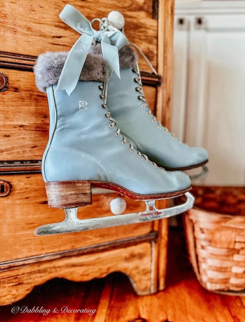 Vintage Blue Ice Skates