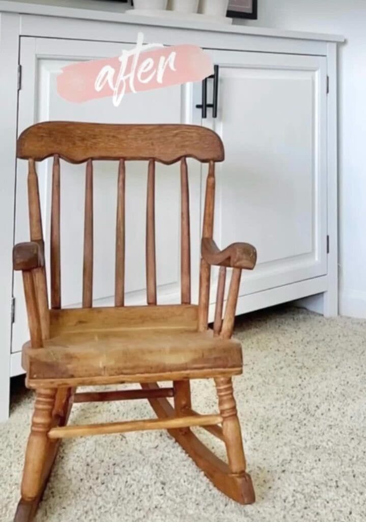 Child's Refinished Wood Rocking Chair Reader's Showcase