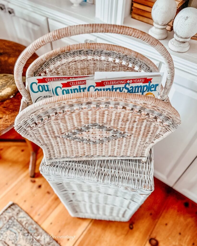 Vintage Finds:  Two baskets in white and blue.