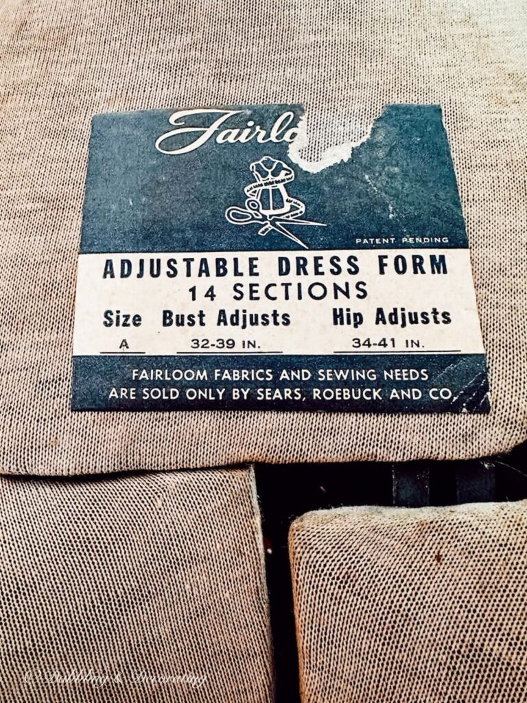 Vintage Dress Model Adjustable Dress Form Label