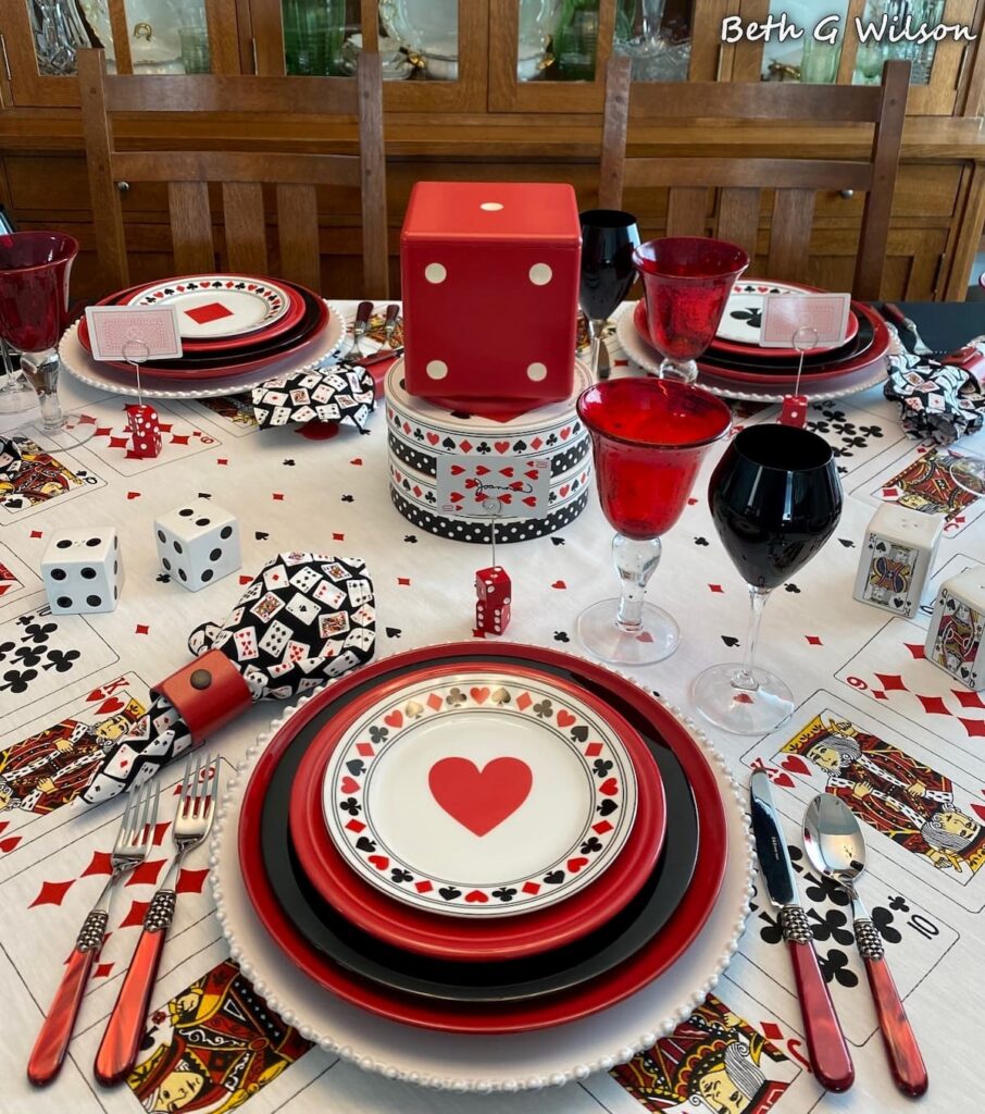 Thrifted Playing Cards Tablescape