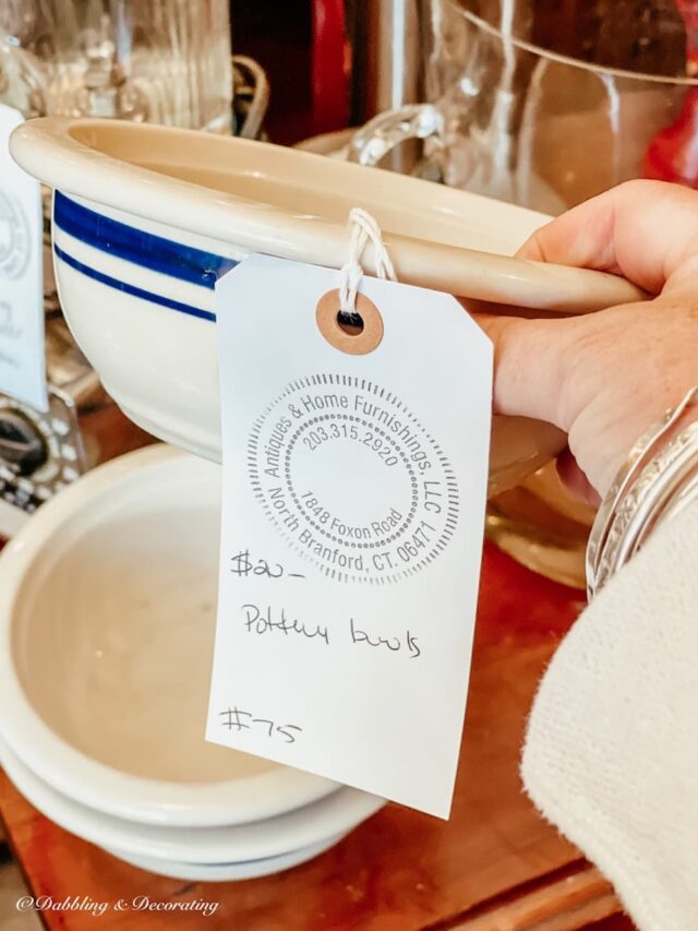 Vintage Bowl with Price Tag