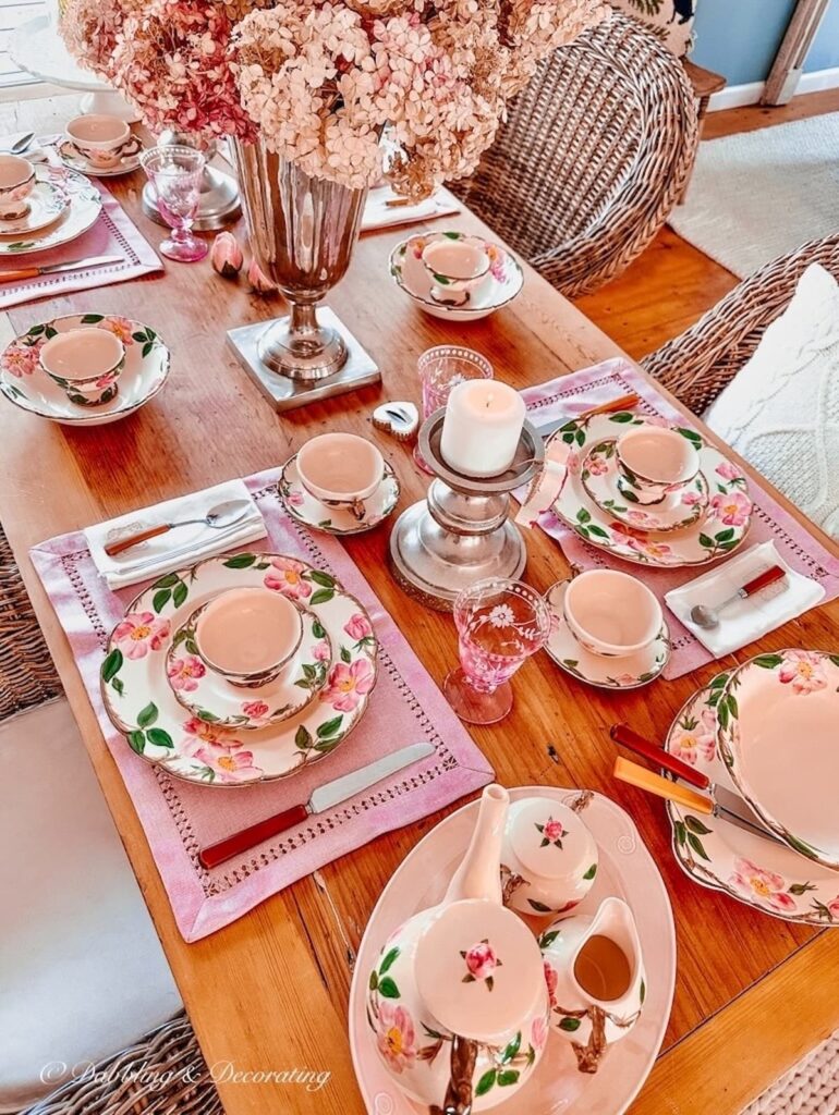 Galentine's Day Brunch Table Setting Vintage by Design