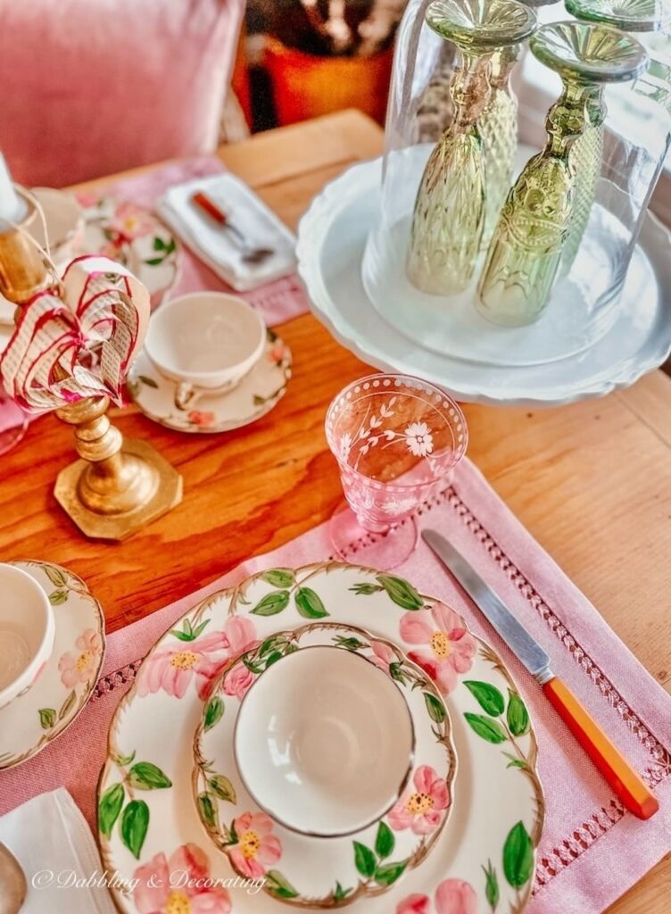 Galentine's Day Brunch vintage table setting