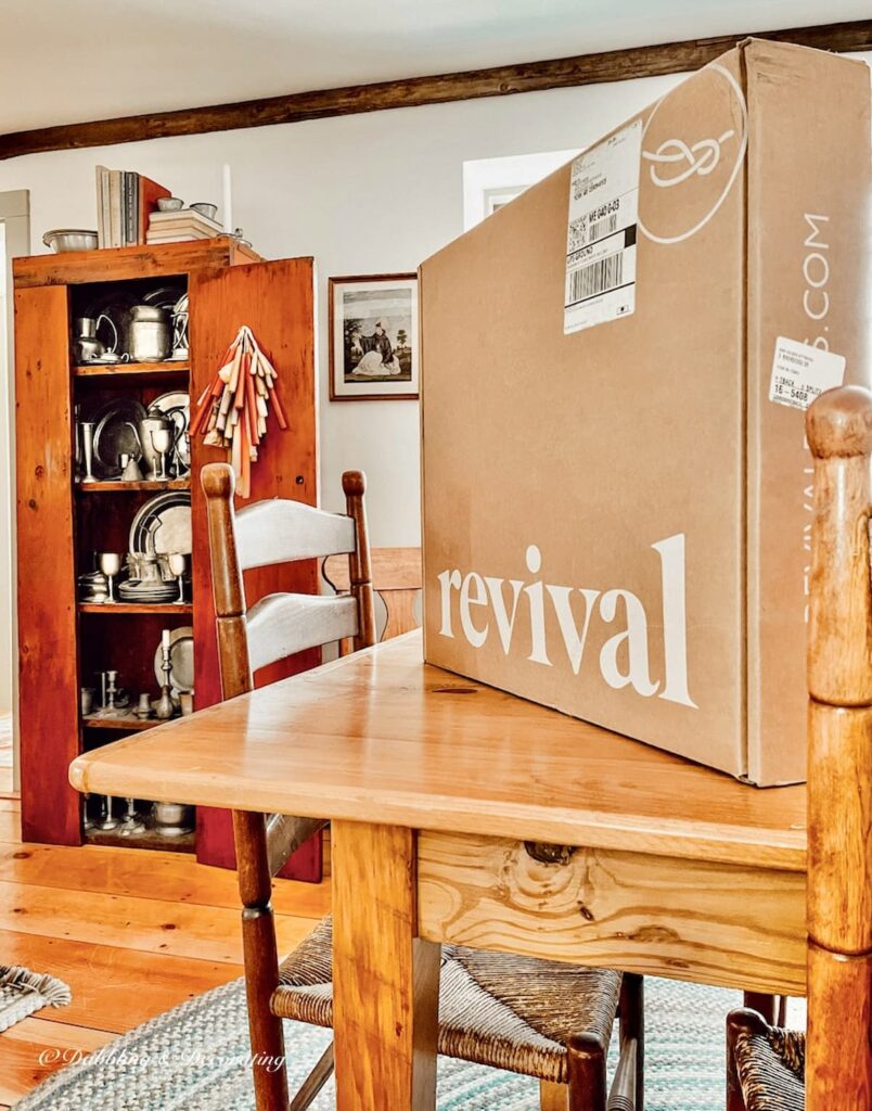 Revival Turkish Vintage Rug Box on Table