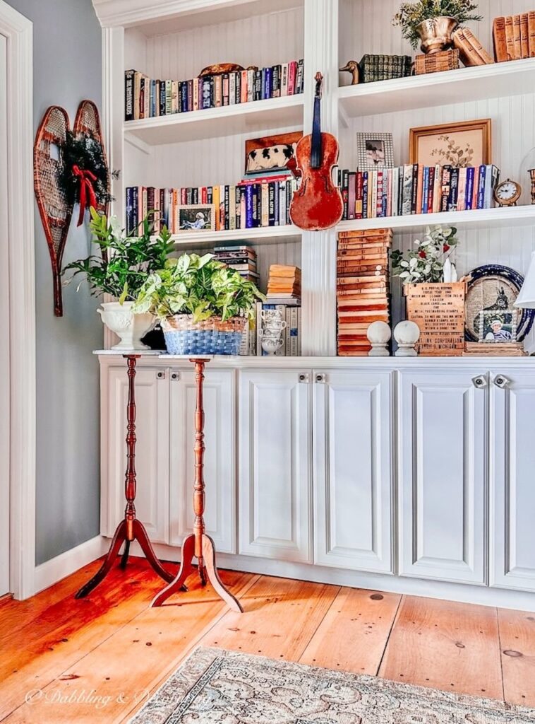 Marble Plant Stands in Corner with Plants