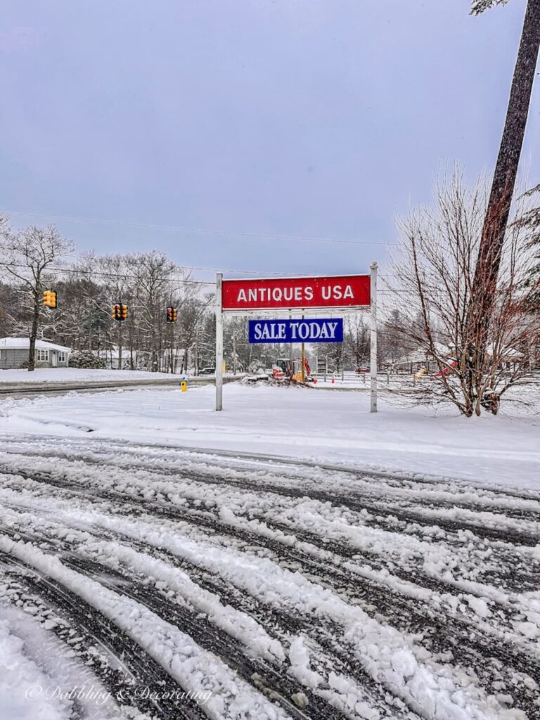 Antique Store Sign with Sale Sign