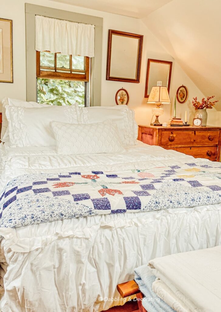 Room in Attic Trush decorated with quaint vintage charm.