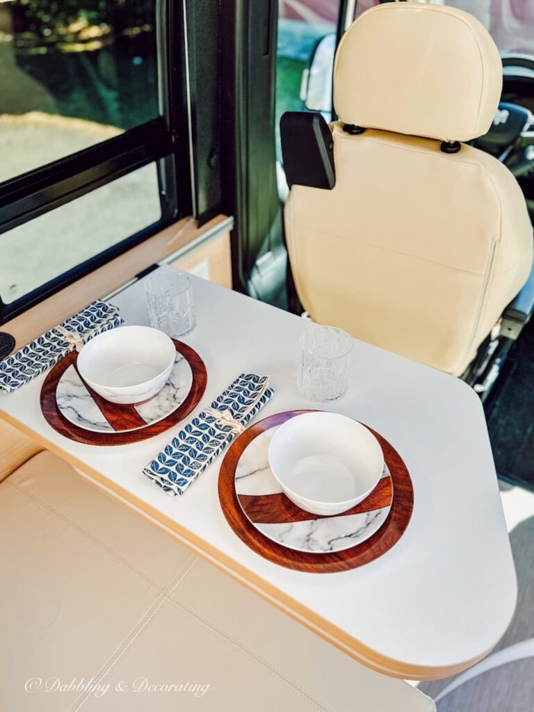 RV Dinnerware on Table