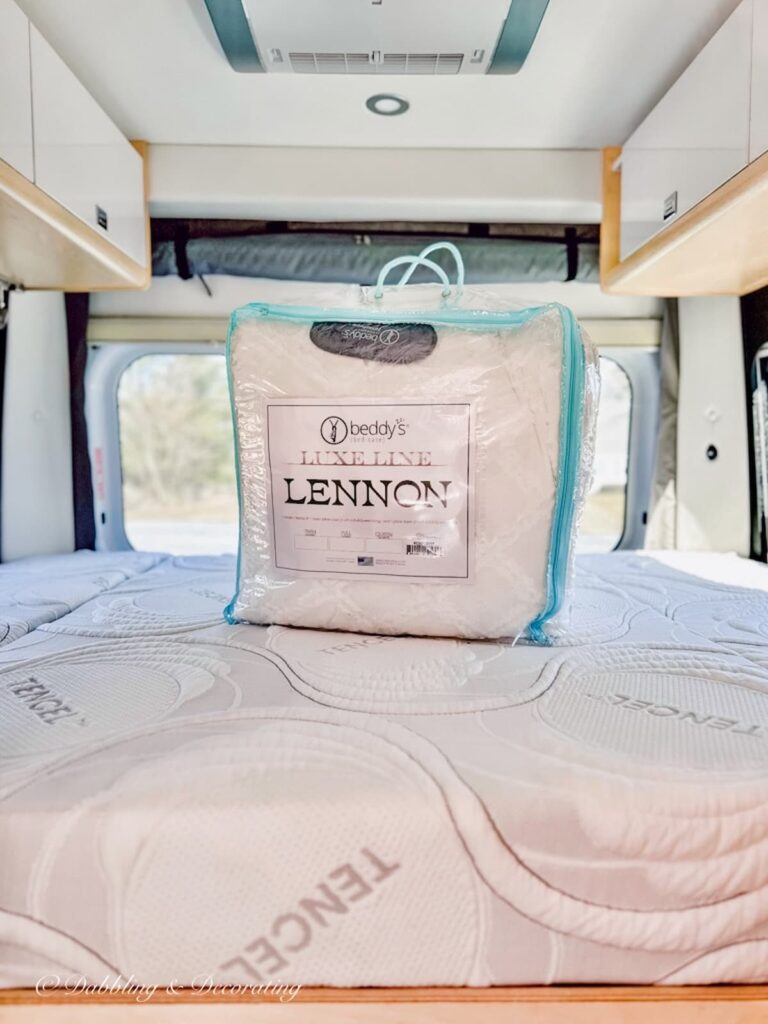 Beddy's Bedding Luxe Line Lennon in Bag on RV mattress