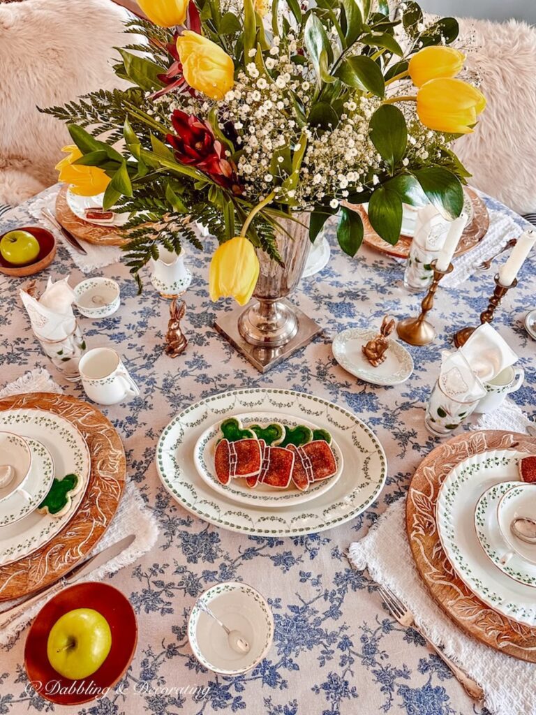 St. Patrick's Day Tablescape Flower Centerpiece