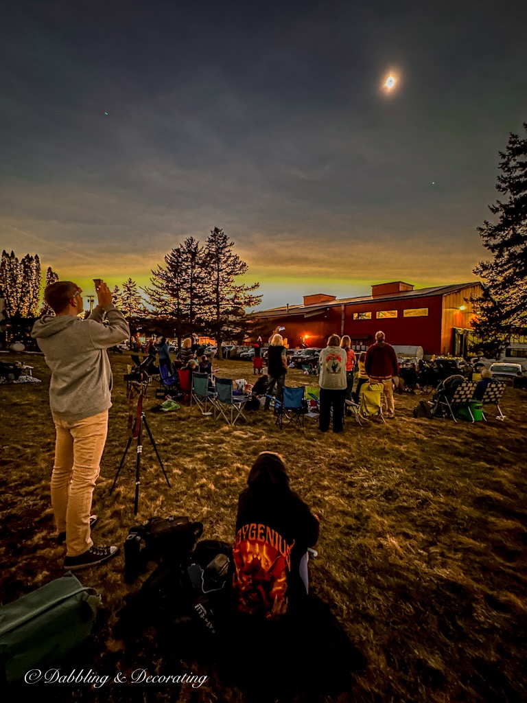 Eclipse 2024 Vermont Landscape and people