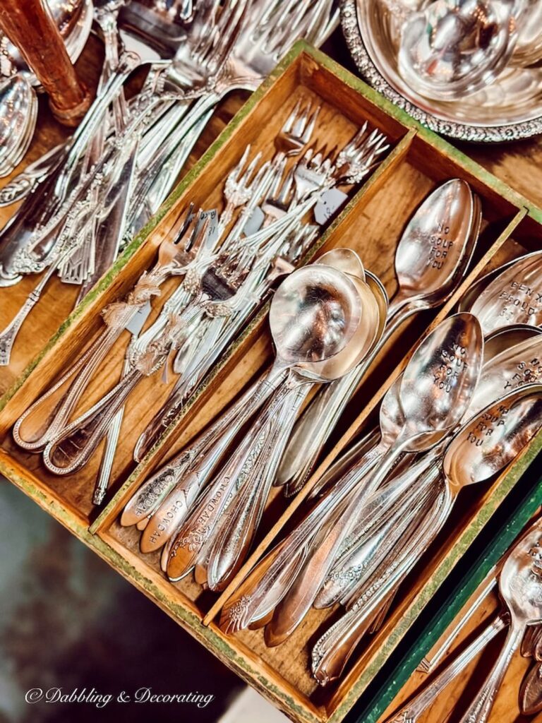 Box of Vintage Silver Flatware