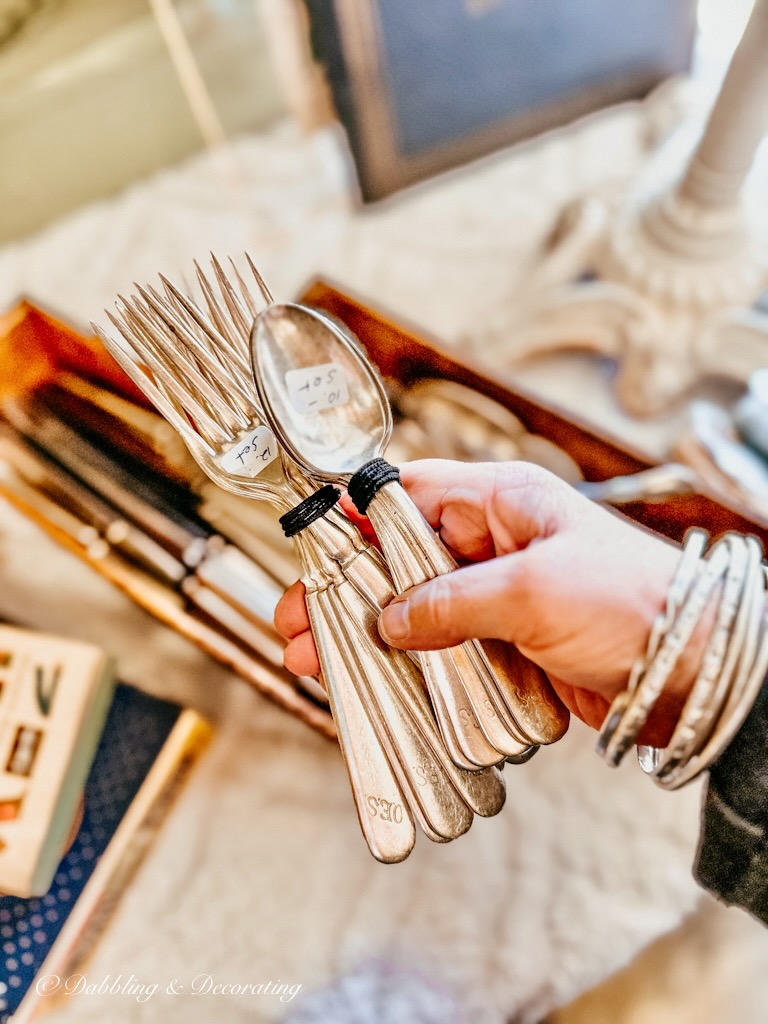 Order of the Eastern Star Flatware Silverware in Hand at Vintage Marketplace.