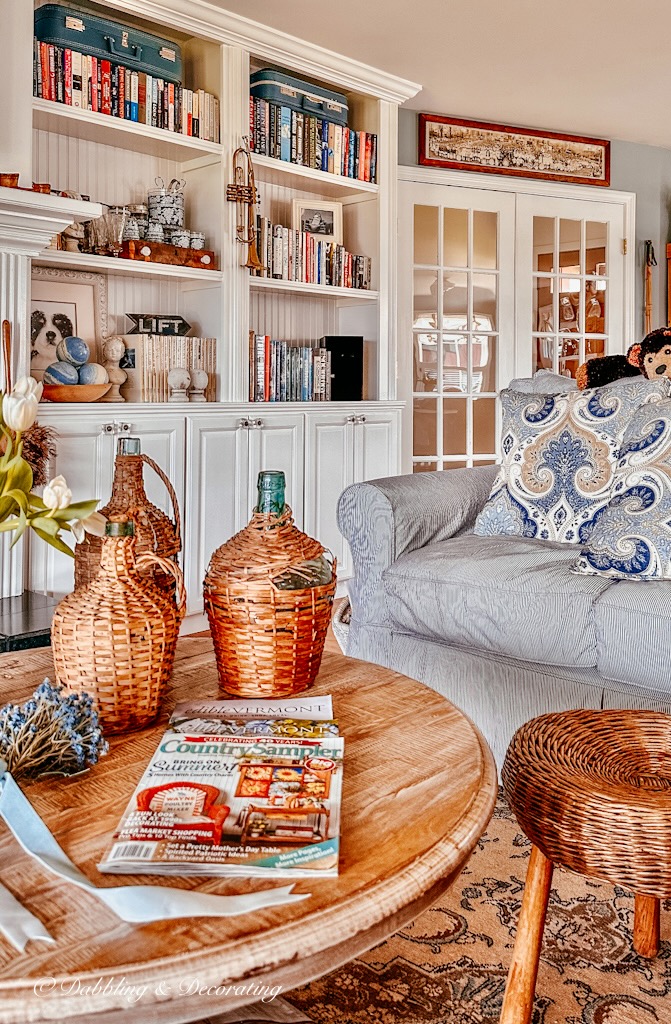 Cottage Farmhouse Style Living Room with Vintage Marketplace Finds