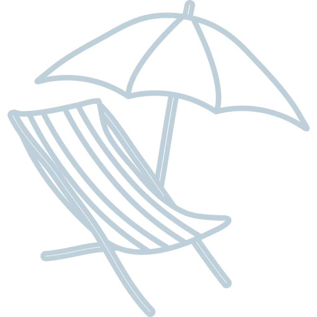Summer Decor Inspiration Beach Chair and Umbrella.
