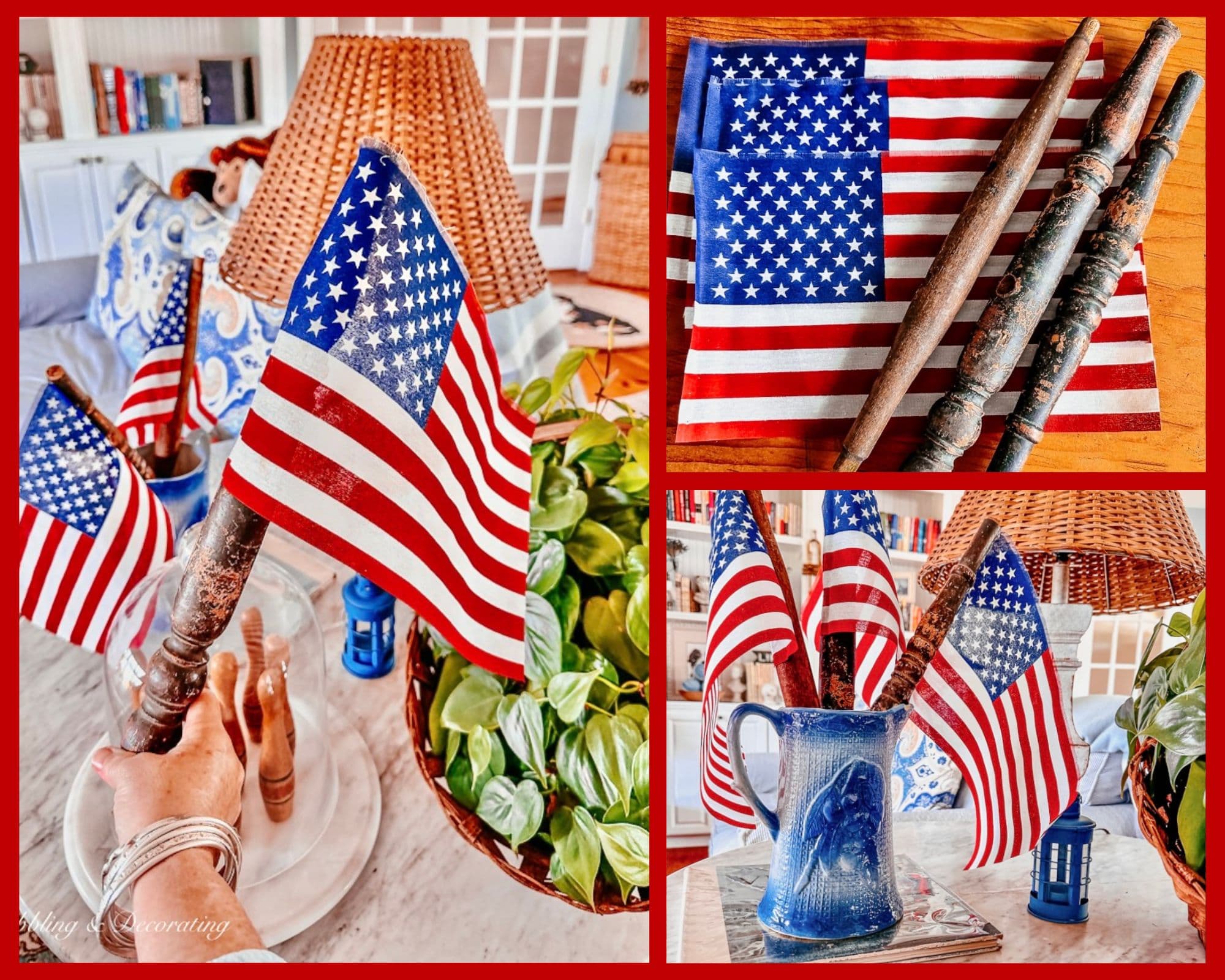 How to Make a Wooden American Flag with Vintage Spindles