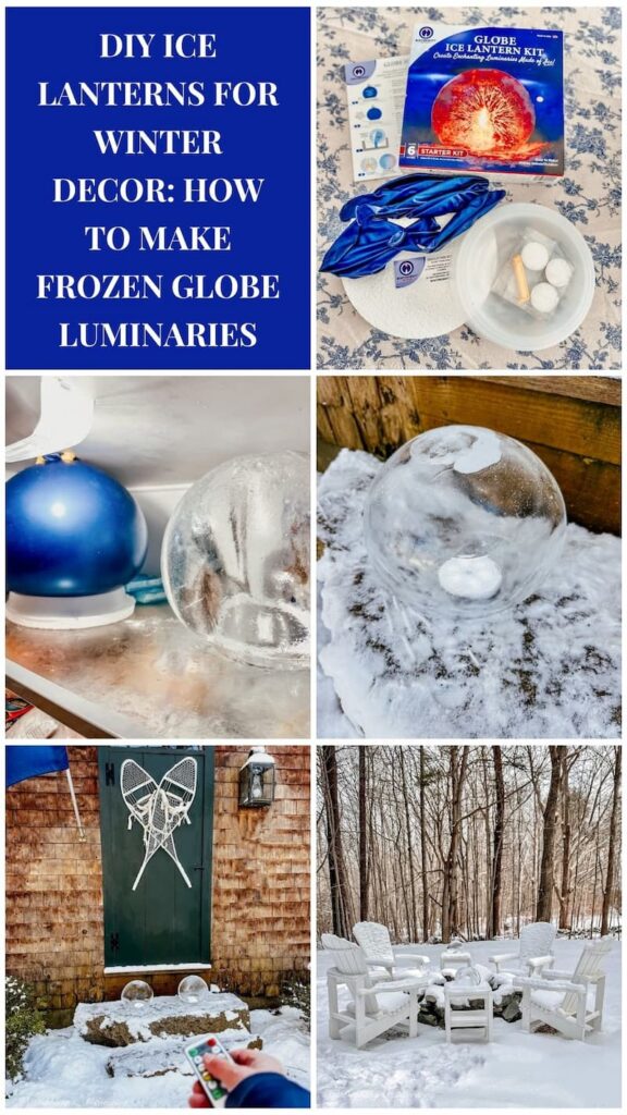DIY Ice Lanterns for Winter Decor: How to Make Frozen Globe Luminaries photo collage