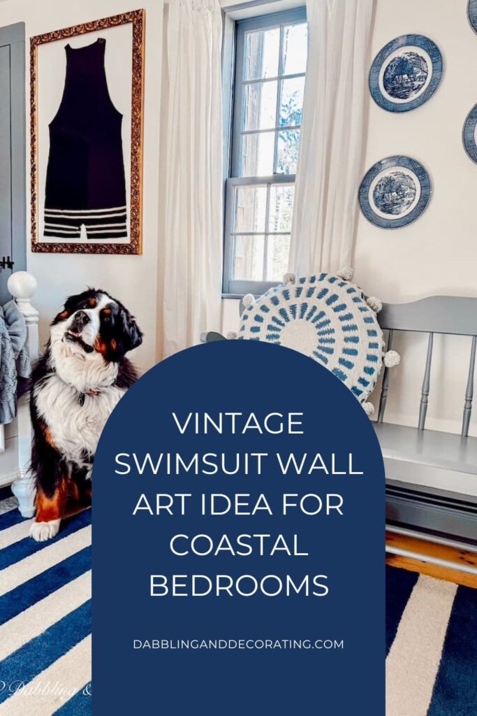 Vintage Swimsuit Wall Art Idea for Coastal Bedrooms