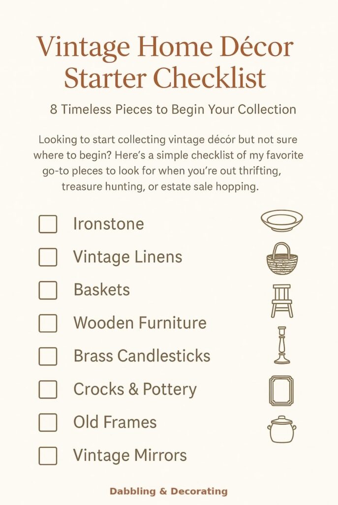Free Vintage Decor Starter Checklist