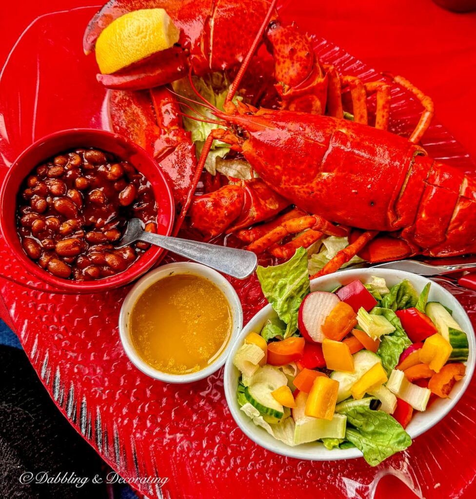 Lobster dinner at the Lightkeeper's Cafe in Saint Anthony Newfoundland.