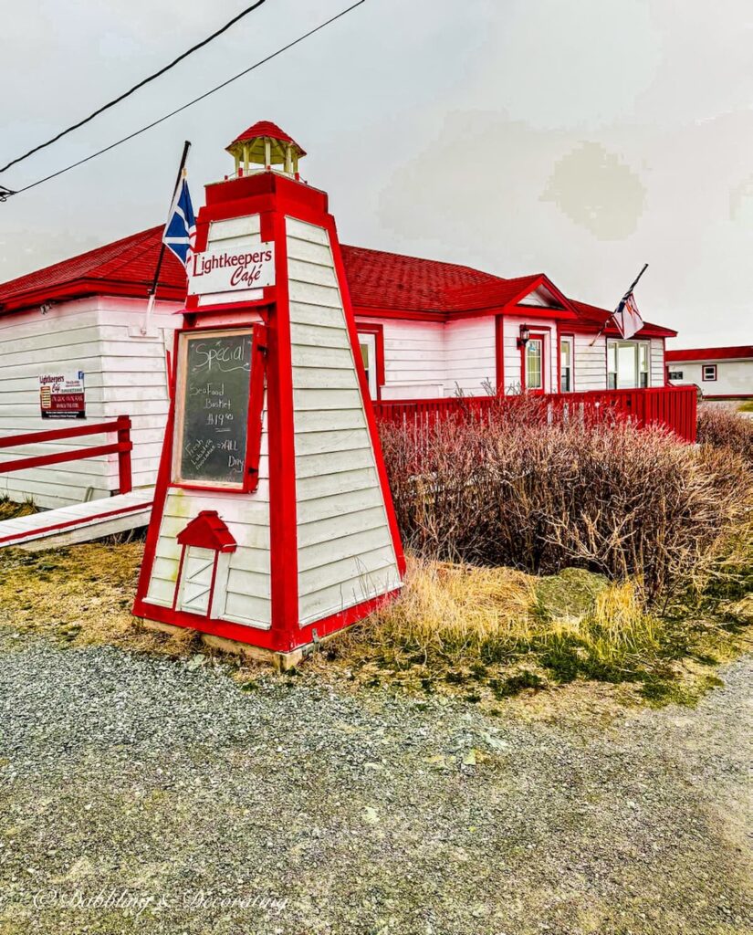 Lighthouse Keeper's Cafe in Sant Anthony's with Lighthouse.