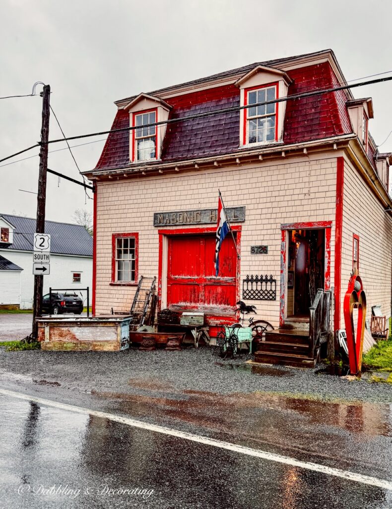Antique Store in Great Village Nova Scotia in the rain.