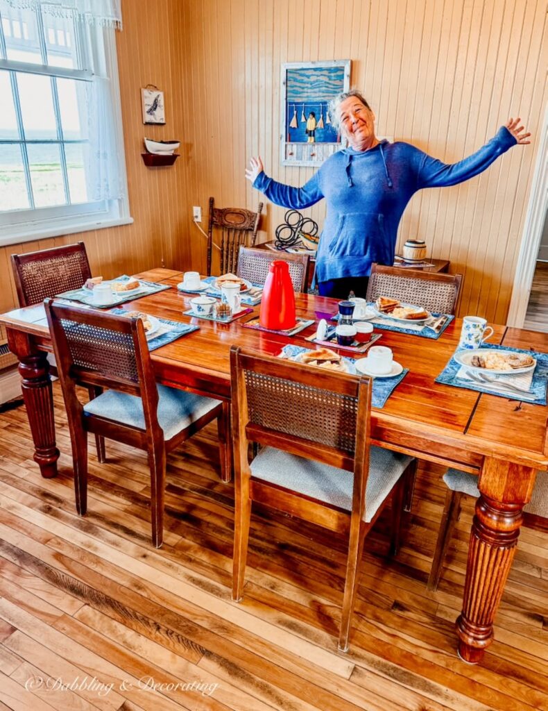 Patsy at the Cape Antiguille Lighthouse Inn serving up her homestyle breakfast in Newfoundland.