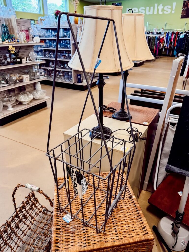 Vintage tennis ball hopper at Goodwill Northern New England, Summer Home Decor Finds.