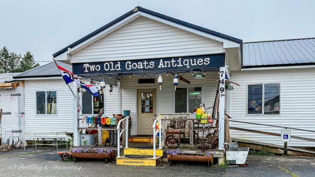 Two Old goats Antiques Store in Trenton, Maine.