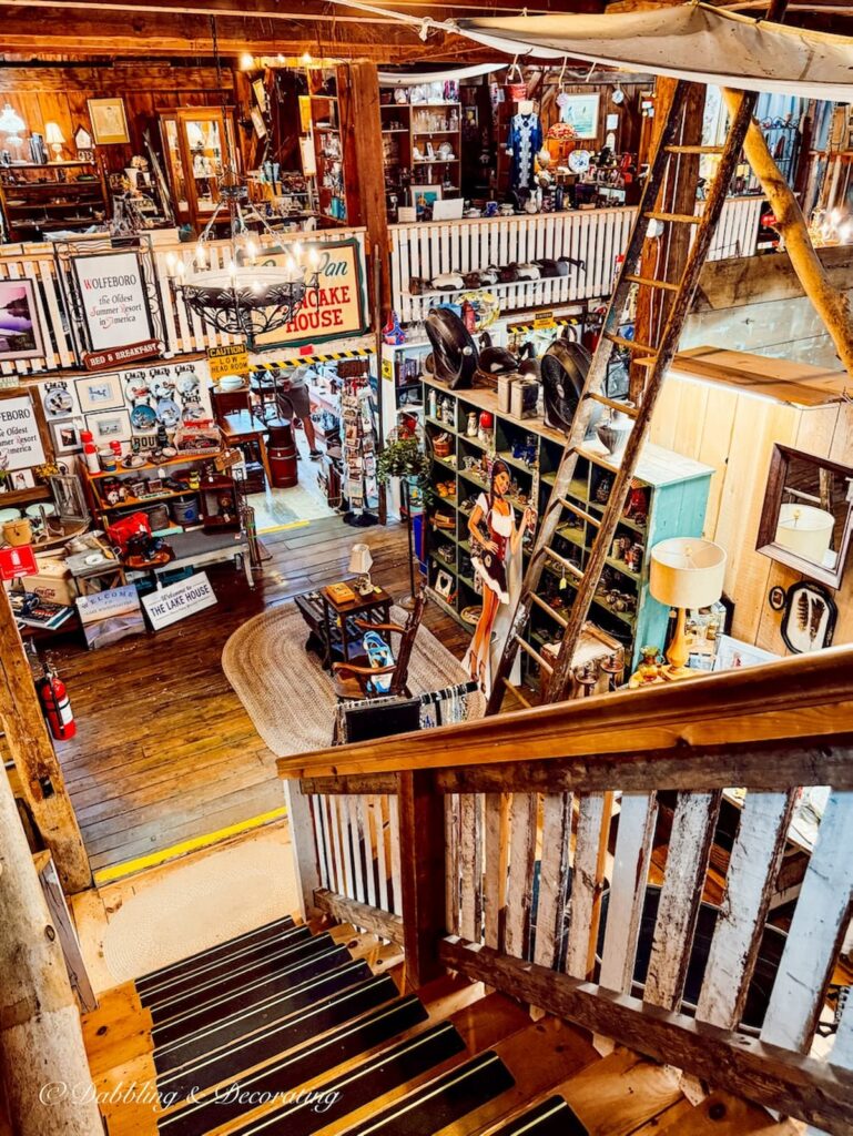 Inside Wolfeboro Antiques on New Hampshire's Antique Alley.