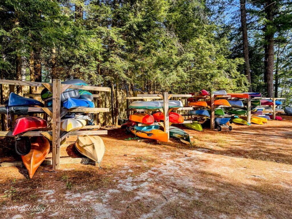 Forest Lake RV Resort with Kayaks in Waitsfield, New Hampshire.
