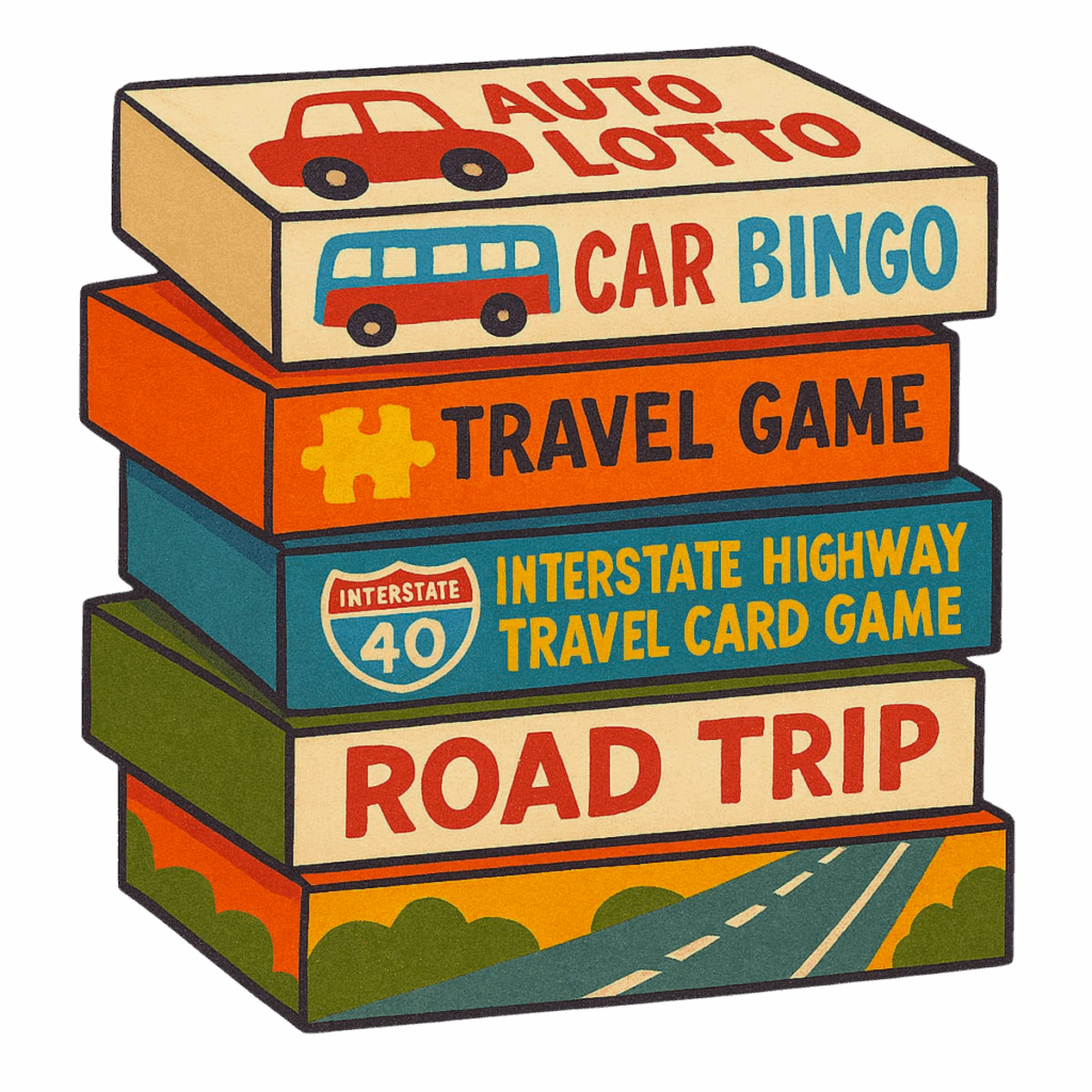 Thrift store road trip retro car games.