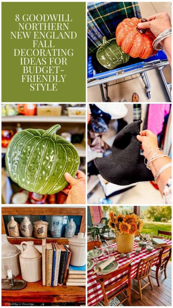 8 Goodwill Northern New England Fall Decorating Ideas for Budget-Friendly Style photo collage.