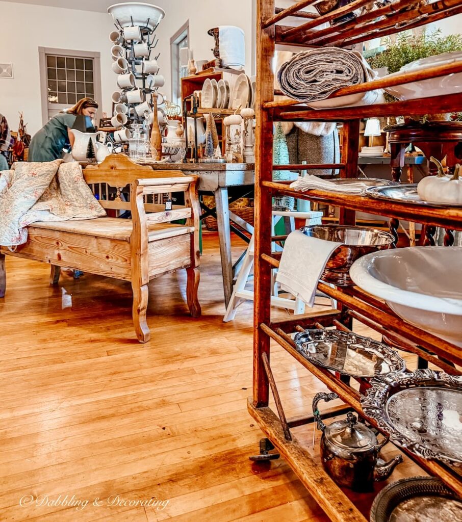Inside Vintage and Vogue Market in Kensington New Hampshire at their Fall pop-up.