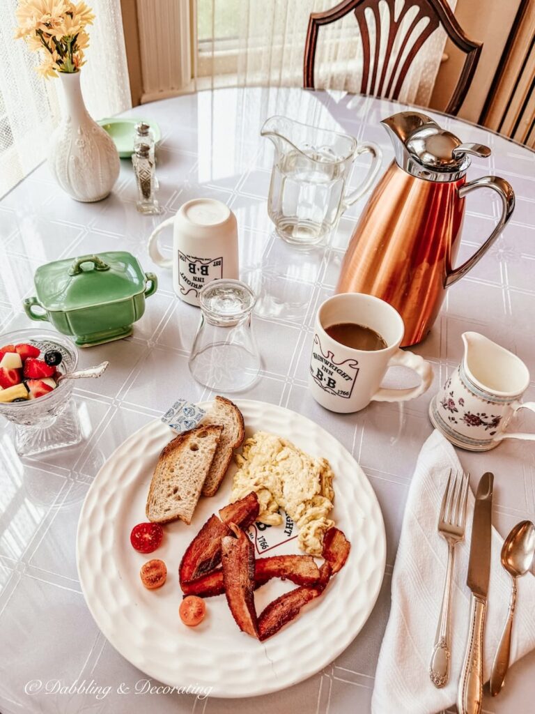 Breakfast at the Wainwright Inn in Great Barrington Massachusetts before antiquing in the Berkshires.