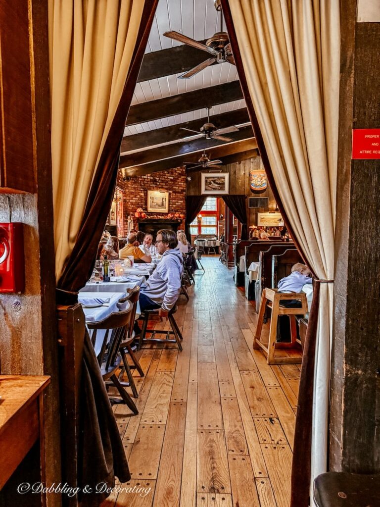 Inside the Fife 'n Drum restaurant in Kent, Connecticut