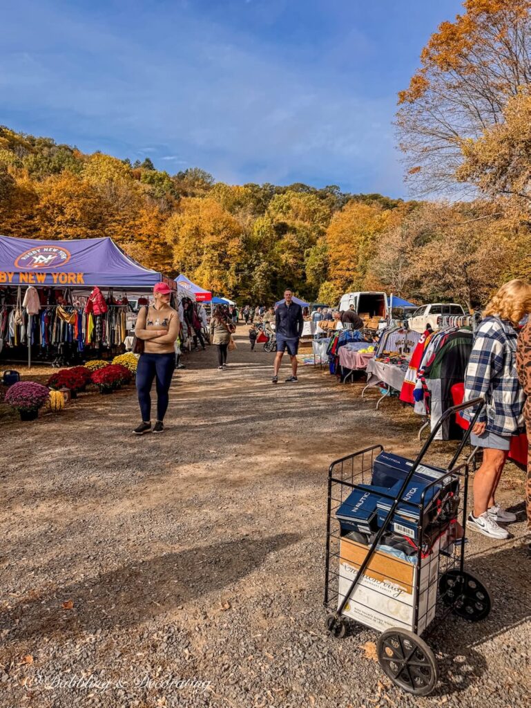 Elephant's Trunk Flea Market during peak fall foliage in New Milford, CT.