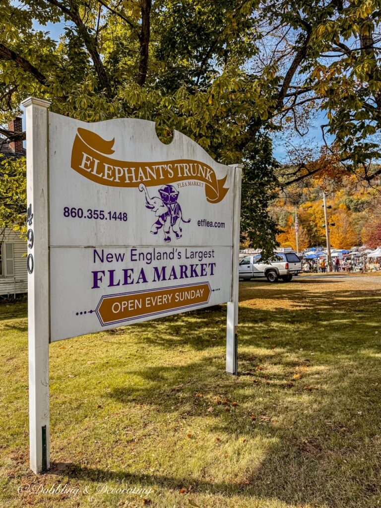 The Elephant's Trunk Flea Market Sign in New Milford, Connecticut