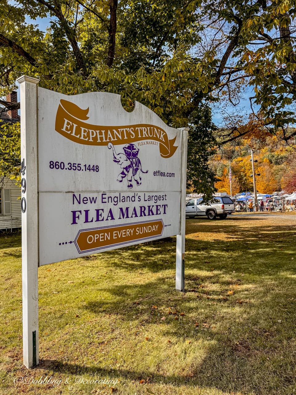 The Elephant's Trunk Flea Market Sign in New Milford, Connecticut