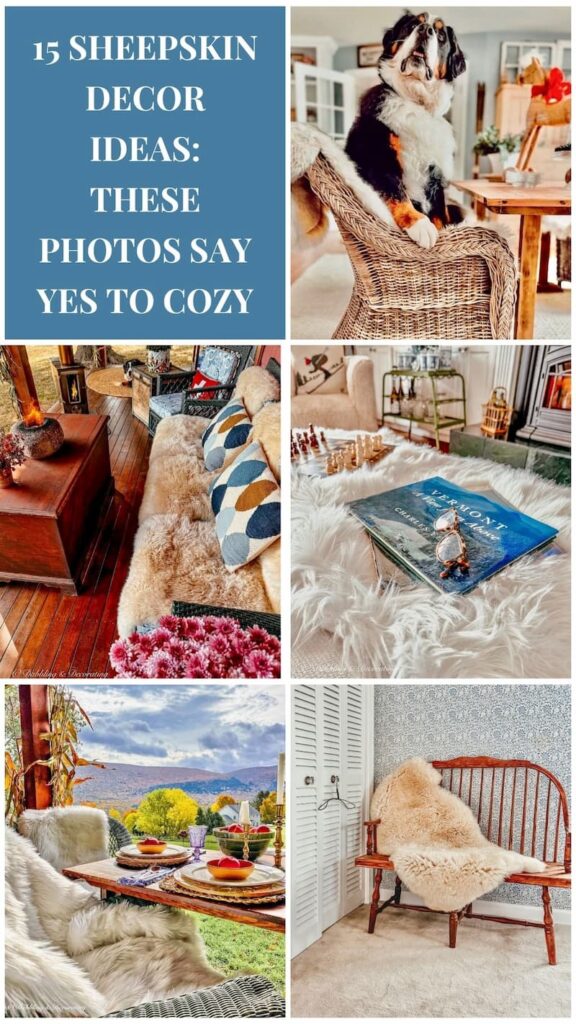 15 Sheepskin Decor Ideas: These Photos Say Yes to Cozy photo collage.