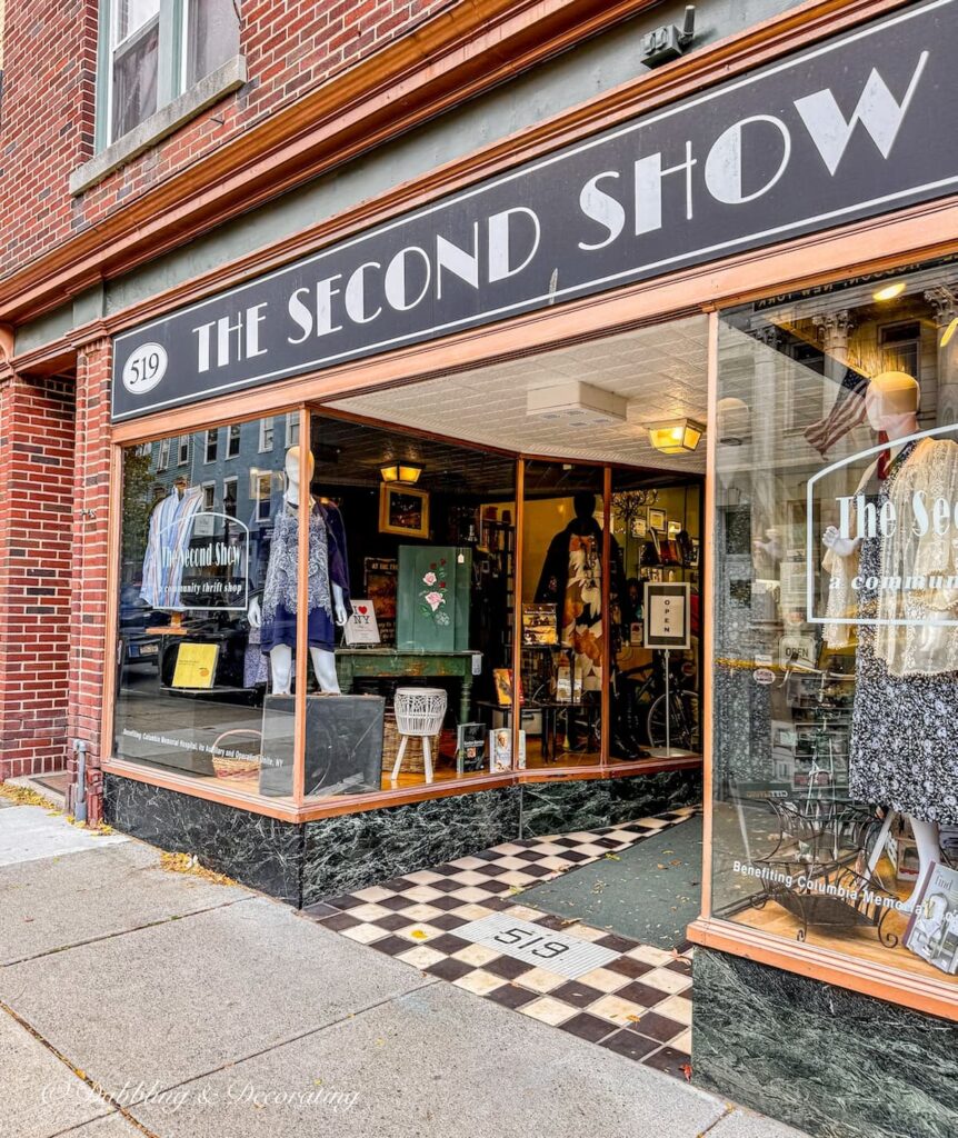 The Second Show thrift store on Warren Street Hudson, NY mile long antiquing street.